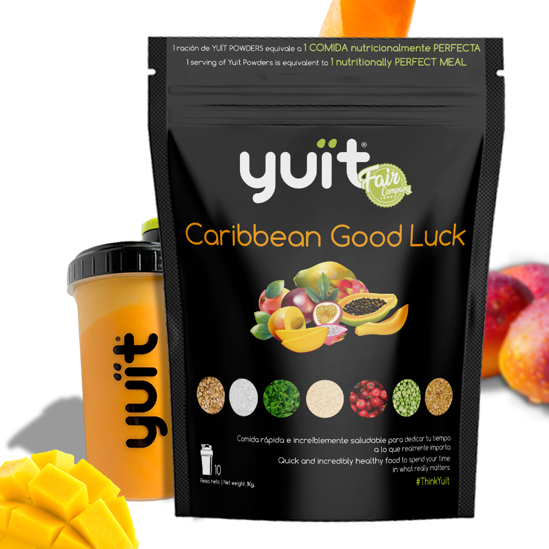 Caribbean Good Luck · Comida completa en polvo: Nutrición equilibrada en segundos. Mezcla, bebe y sigue con tu día._0