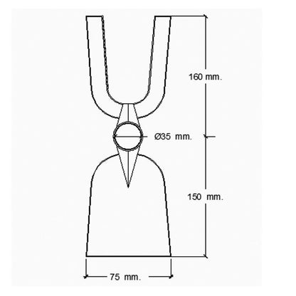 Azada Forjada Sin Mango 201/  500 Gramos_1