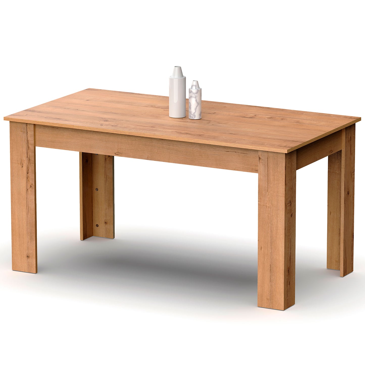 Mesa Comedor Madera, Salón O Cocina Para 4 - 6 Personas 77x140x80 Cm, Muebles Diseño Moderno, Briebe, Opal, Madera