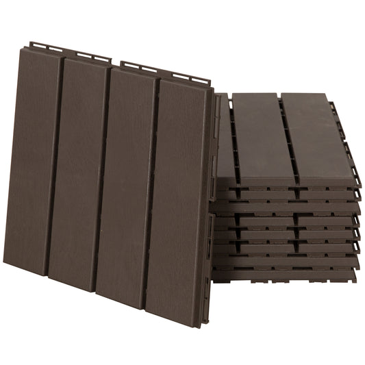 Outsunny Baldosas Cuadradas Para Suelos 30x30 Paquete De 9 Piezas Cubre 0.81 M²_0