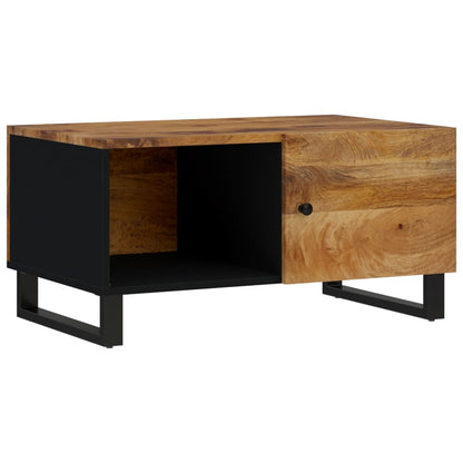 Mesa De Centro Madera Maciza Mango Y Contrachapada 80x50x40 Cm_0