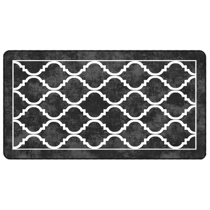 Vidaxl Alfombra Lavable Antideslizante Negro Y Blanco 80x150 Cm_0