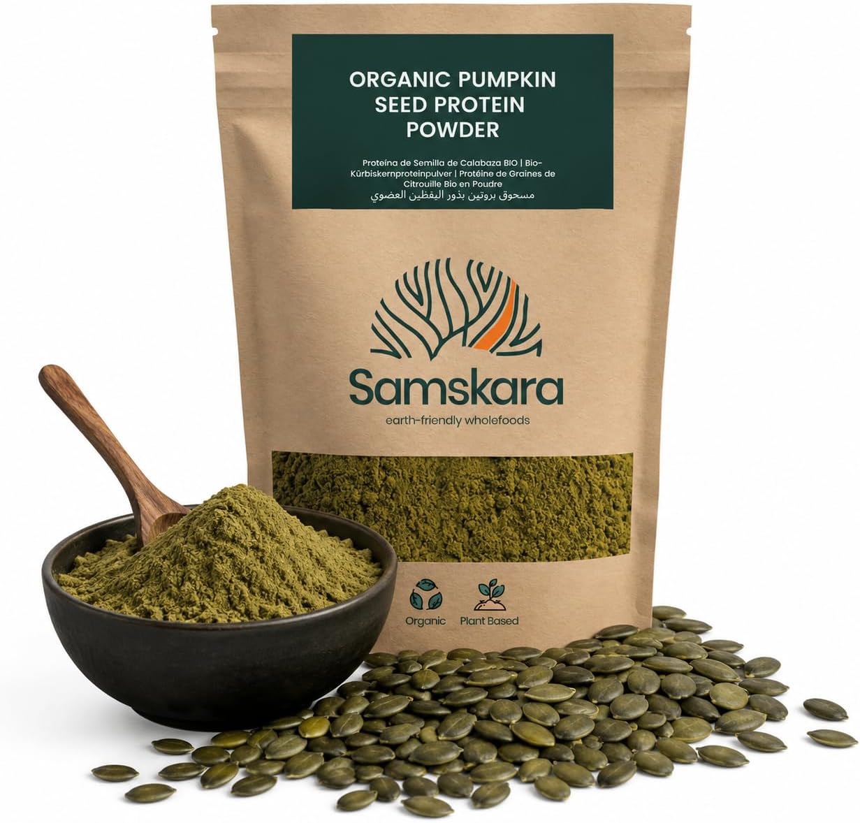 Proteína De Calabaza Tostada Bio - 500g | Proteína Vegetal Ecológica Vegana Para Batidos Y Repostería_0