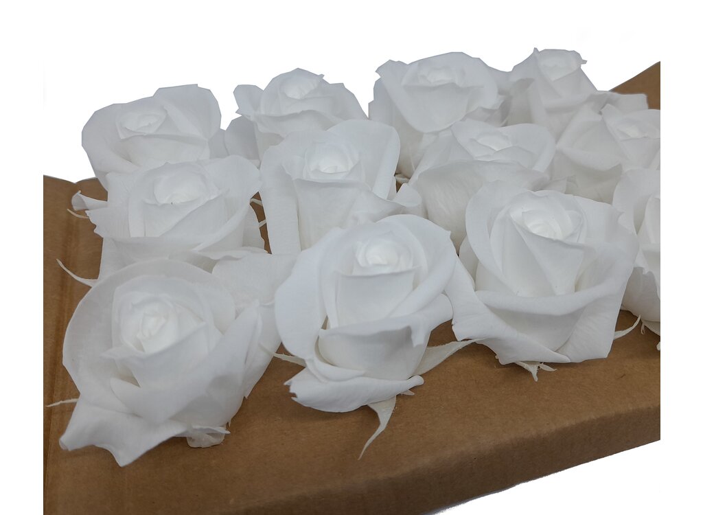 Mundo Eterno Rosas Blancas Preservadas 12 Unidades 3-4cm_1