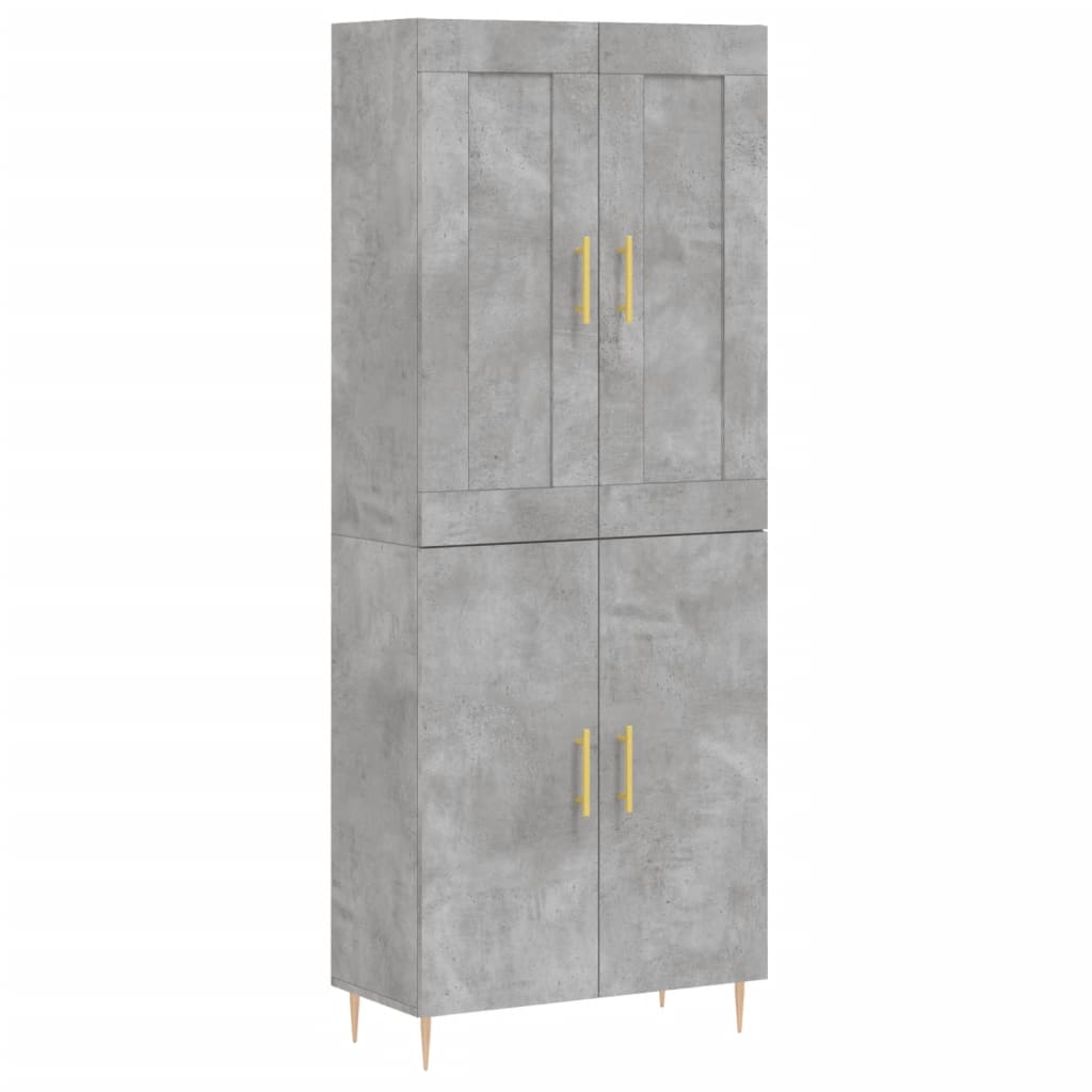 Aparador Alto Madera Contrachapada Gris Hormigón 69,5x34x180 Cm_1