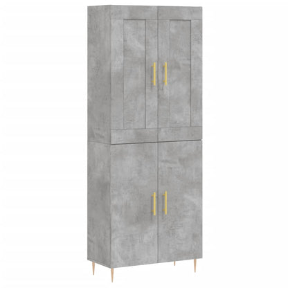 Aparador Alto Madera Contrachapada Gris Hormigón 69,5x34x180 Cm_1