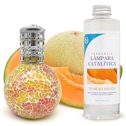 Lámpara Catalítica Mosaico Bicolor + Aroma Waikiki Melon 500ml - Elimina Malos Olores, Impurezas Y Perfuma_0