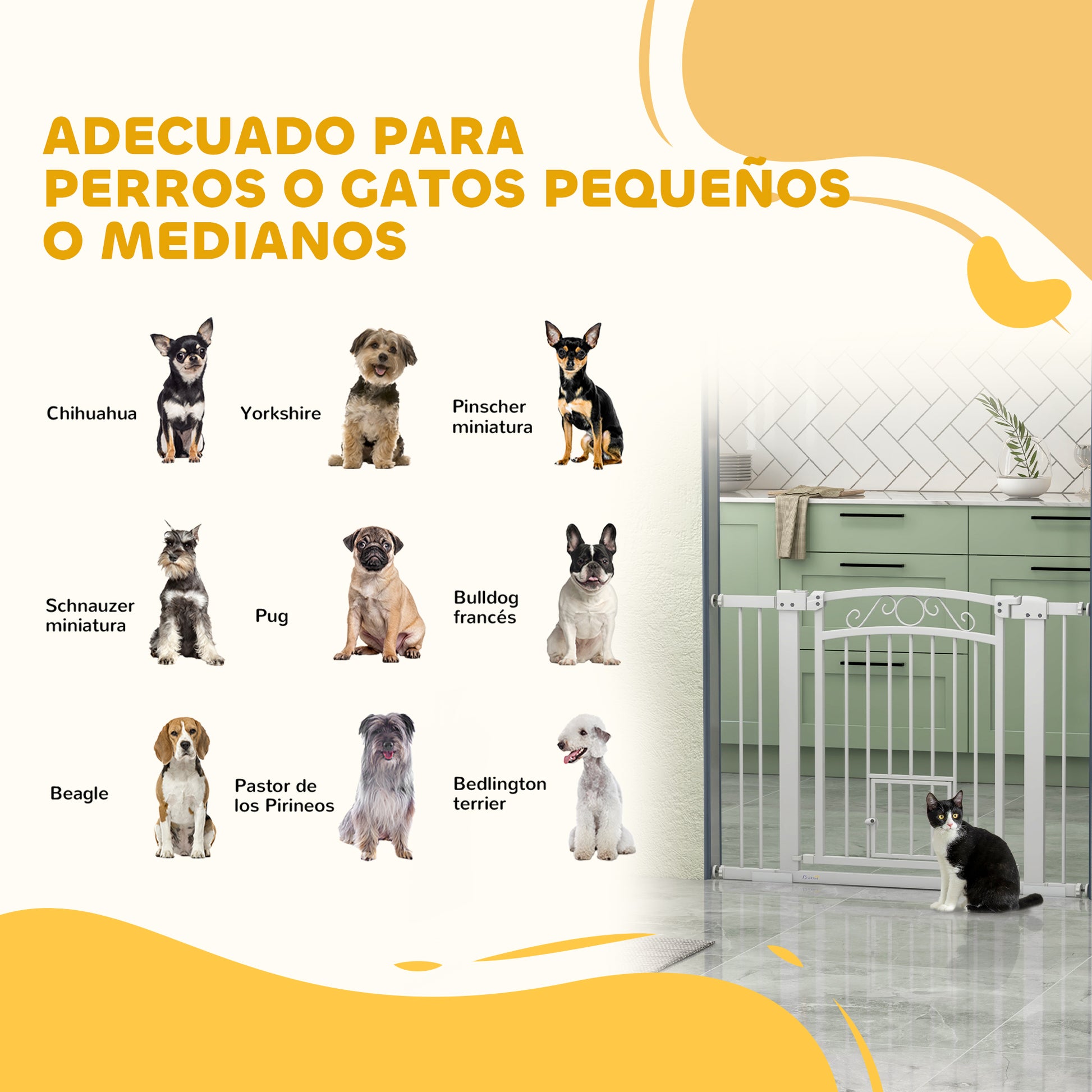 Pawhut Barrera Para Perros Con Cierre Automático_3