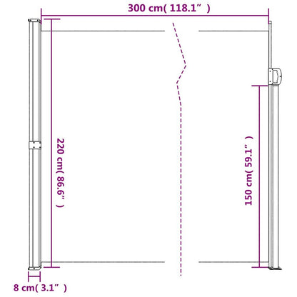 Vidaxl Toldo Lateral Retráctil Marrón 220x300 Cm_2