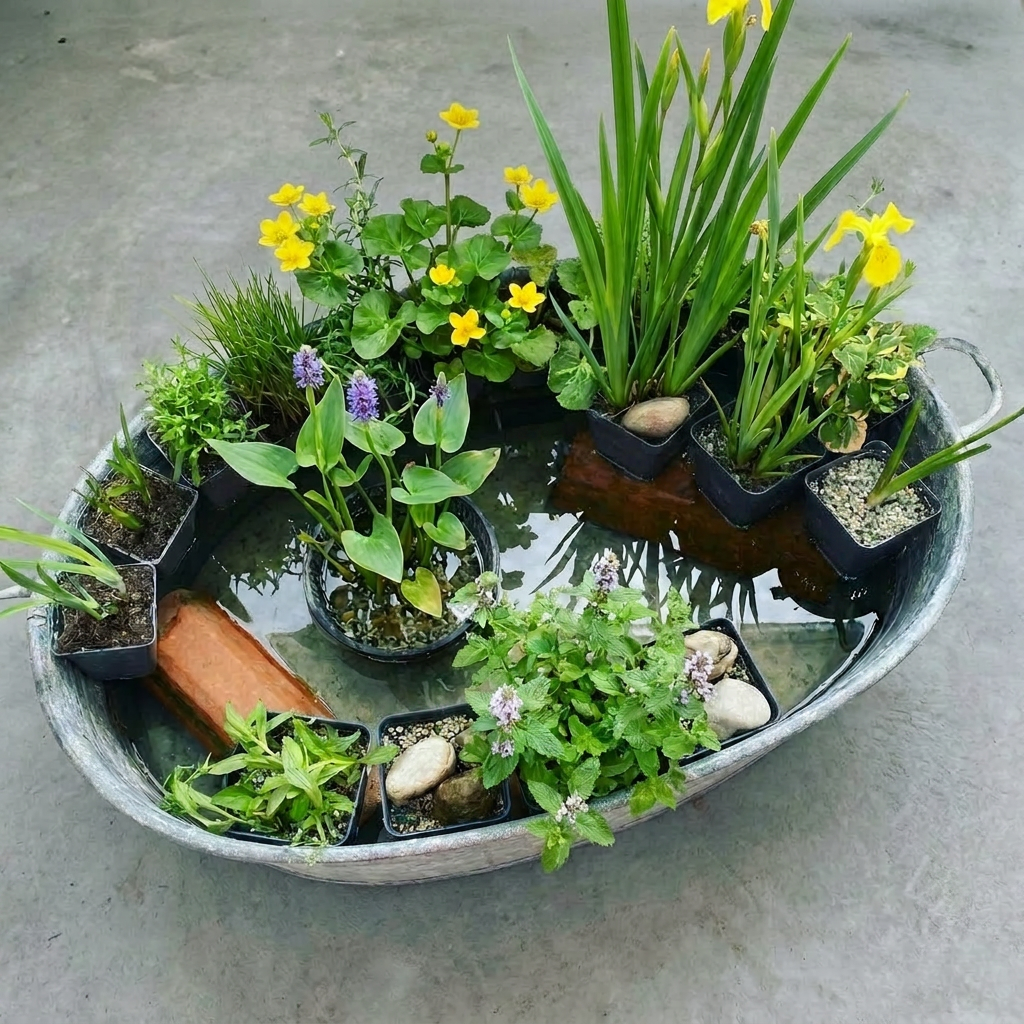 Set Sorpresa Plantas Estanque - 12 Plantas Resistentes Con Cestas_1