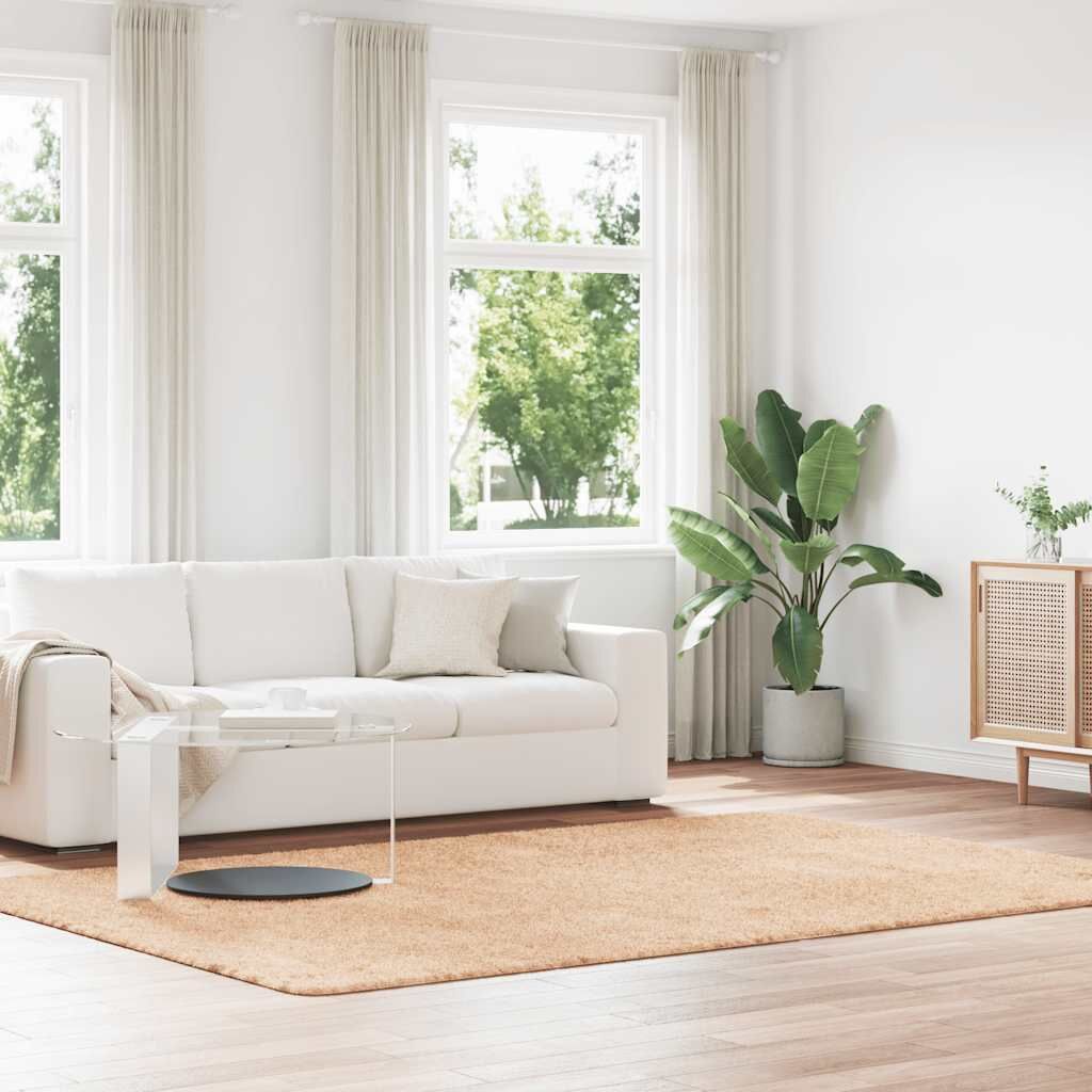 Vidaxl Alfombra Peluda De Pelo Largo Navarra Beige 200x290cm Poliéster_1