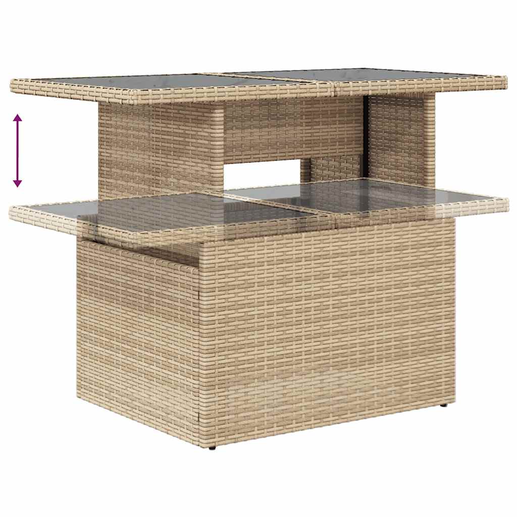 Set Sofás De Jardín 7 Piezas Y Cojines Ratán Sintético Beige / Vetonek_1