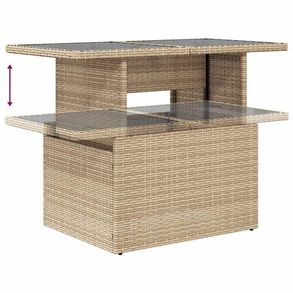 Set Sofás De Jardín 7 Piezas Y Cojines Ratán Sintético Beige / Vetonek_1