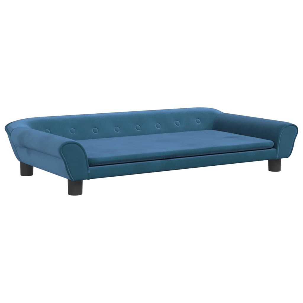 Cama Para Perros De Terciopelo Azul 100x50x21 Cm / Vetonek_2