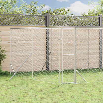 Perrera De Exterior Acero Galvanizado Plateado 4x4x2 M_1
