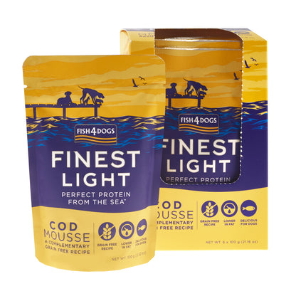 Fish4dogs Mousse Light Para Perro Sin Cereales – Bacalao 100 G (pack De 6)_0