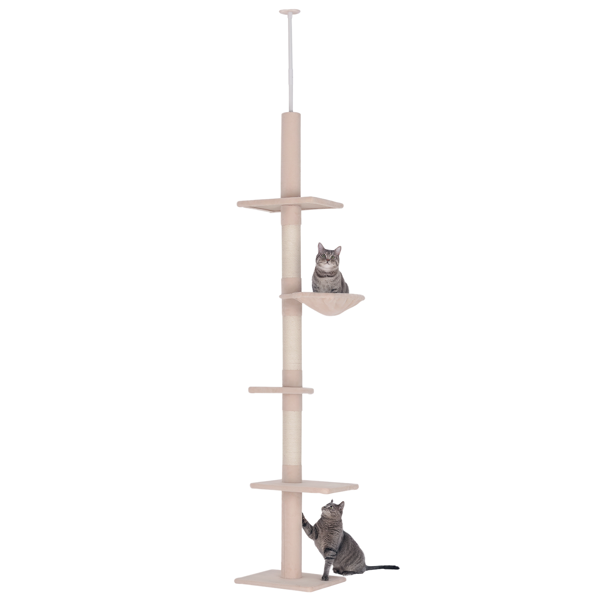 Pawhut Árbol Rascador Para Gatos De 230-260 Cm_0