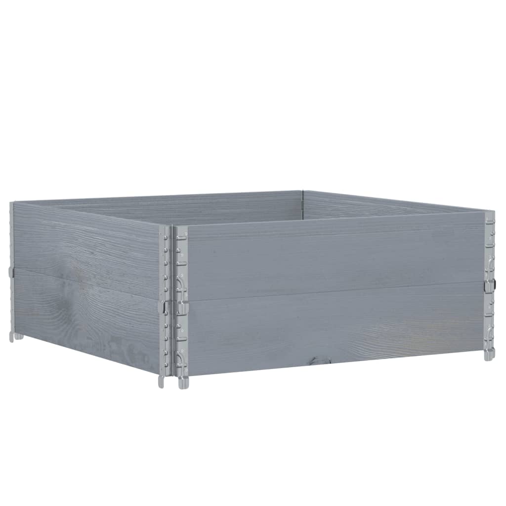 Jardinera De Madera Maciza De Pino Gris 100x100 Cm_3