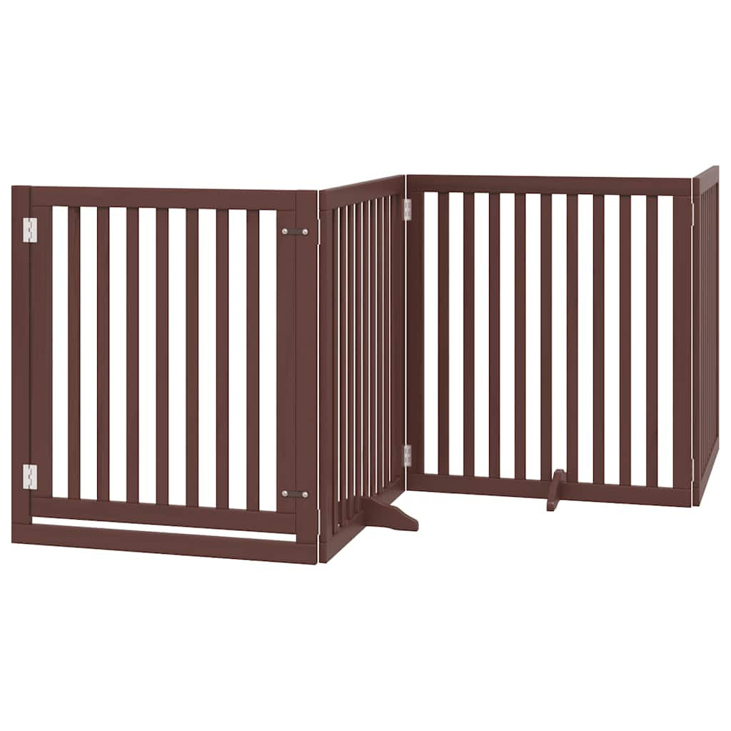 Vidaxl Puerta De Perros Plegable 12 Paneles Madera Álamo Marrón 960 Cm_0