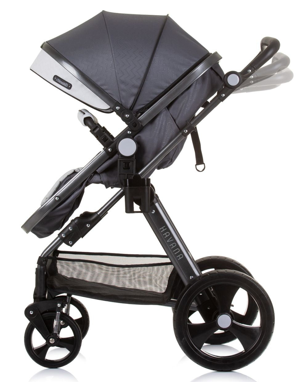 Carrito De Bebé Havana Trio Convertible Hasta 22 Kg Con Bolso Y Mosquitera Silver Grey_1