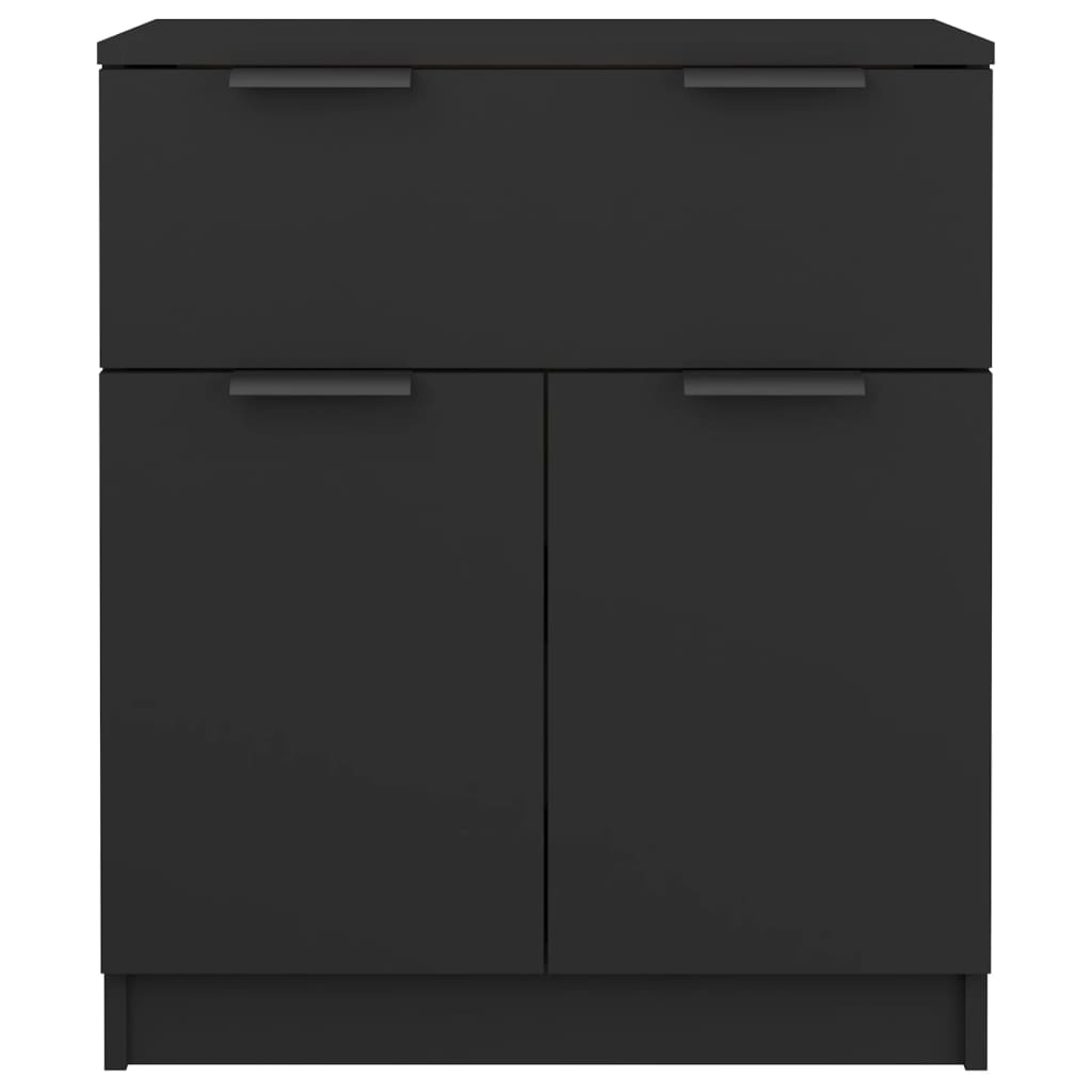 Aparador De Madera Contrachapada Negro 60x30x70 Cm / Vetonek_4
