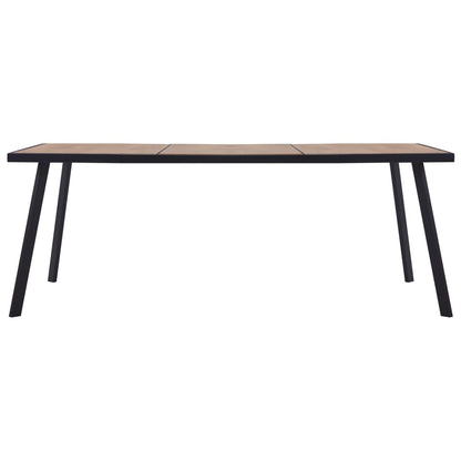 Mesa De Comedor De Mdf Color Madera Clara Y Negro 200x100x75 Cm_0