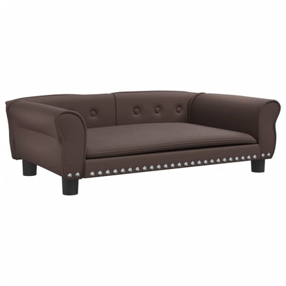 Cama Para Perros De Cuero Sintético Marrón 95x55x30 Cm / Vetonek_4