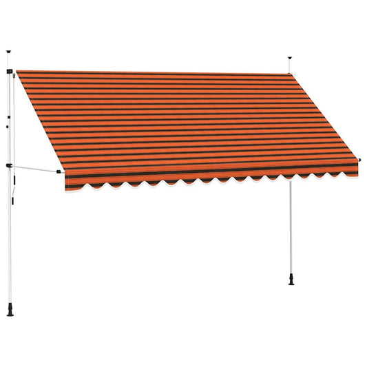 Toldo Manual Retráctil Naranja Y Marrón 400 Cm_0