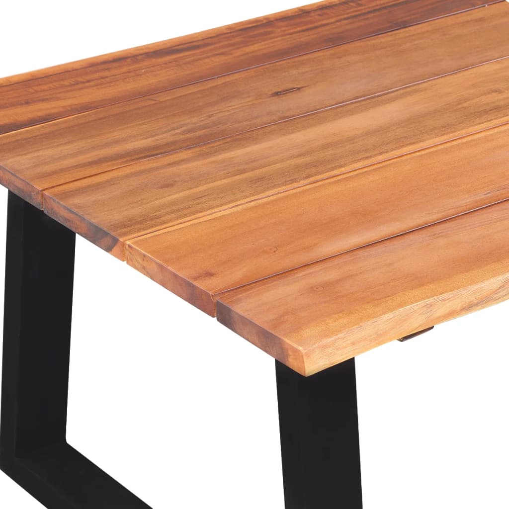 Mesa De Centro Madera Maciza De Acacia 110x60x40 Cm_3