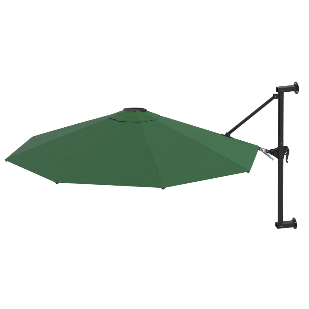 Vidaxl Sombrilla De Pared Con Barra De Metal Verde 300 Cm_1