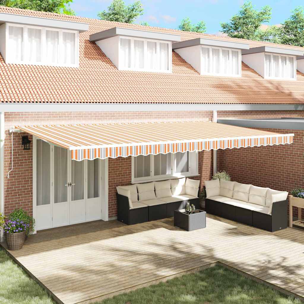 Toldo Retráctil Multicolor 600 X 300 Cm Tela Y Aluminio_1