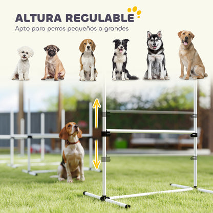 Pawhut Set Entrenamiento Agilidad Perros 4 Vallas De Salto Con Altura Ajustable_3
