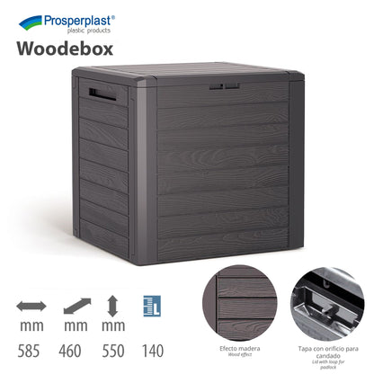 Baúl De Jardín Woodebox 140l., Dimensiones (mm) 585x460x550, Color Ocre Oscuro_1