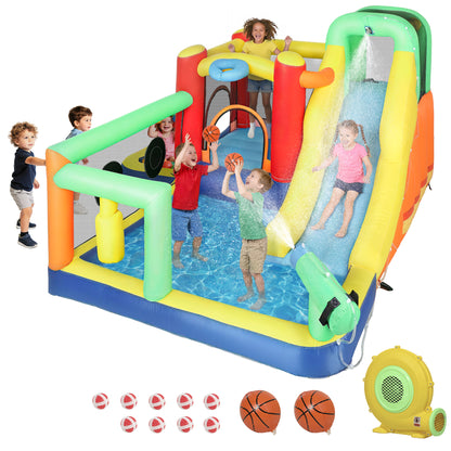Aiyaplay Castillo Hinchable Acuático Con Soplador 550w 9 En 1 Tobogán Escalada_0