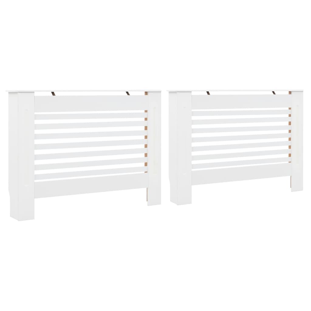 Vidaxl Cubiertas Para Radiador 2 Unidades Mdf Blanco 112x19x81,5 Cm_0