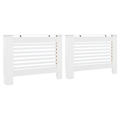 Vidaxl Cubiertas Para Radiador 2 Unidades Mdf Blanco 112x19x81,5 Cm_0