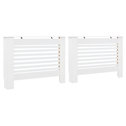 Vidaxl Cubiertas Para Radiador 2 Unidades Mdf Blanco 112x19x81,5 Cm_0