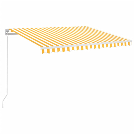 Toldo Manual Retráctil Con Led Amarillo Y Blanco 350x250 Cm_0
