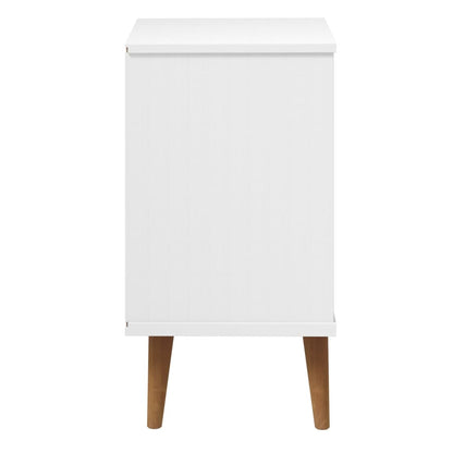 Mesita De Noche Molde Madera Maciza De Pino Blanca 40x35x65 Cm_4