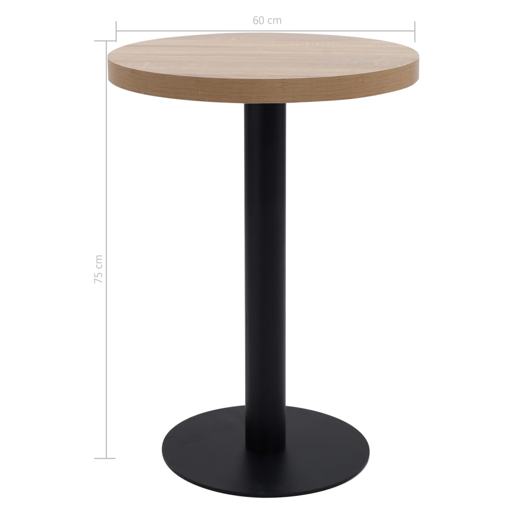 Mesa De Bistró Mdf Marrón Claro 60 Cm_3