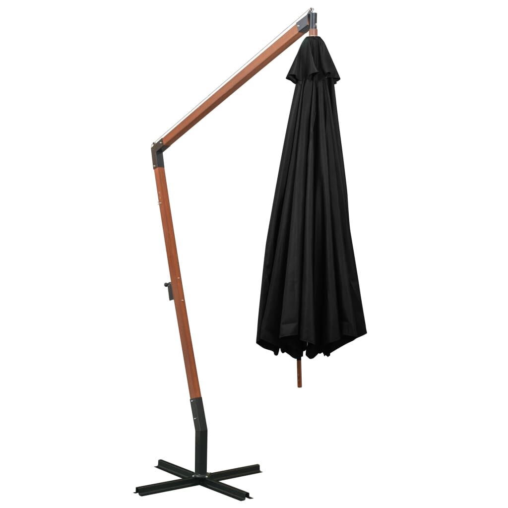 Vidaxl Sombrilla Jardín Colgante Con Palo Madera Abeto Negro 3,5x2,9 M_3