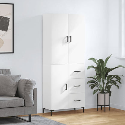 Aparador Alto Madera Contrachapada Blanco 69,5x34x180 Cm_0