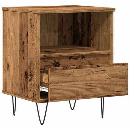Mesita De Noche Madera Ingeniería Madera Envejecida 40x35x50 Cm_3