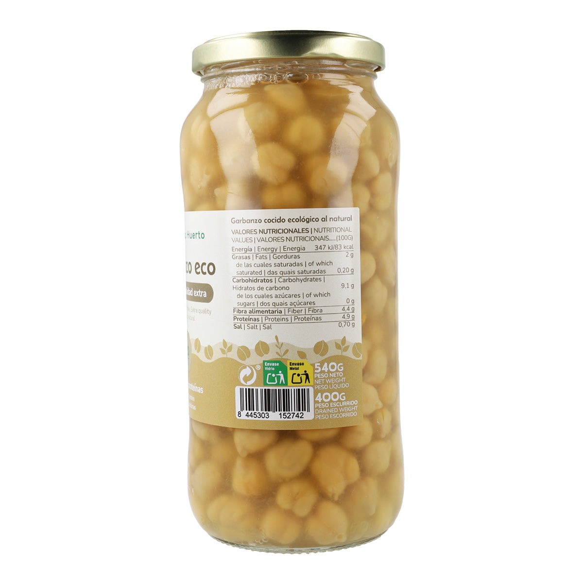 Garbanzo Cocido ECO Planeta Huerto 400 g