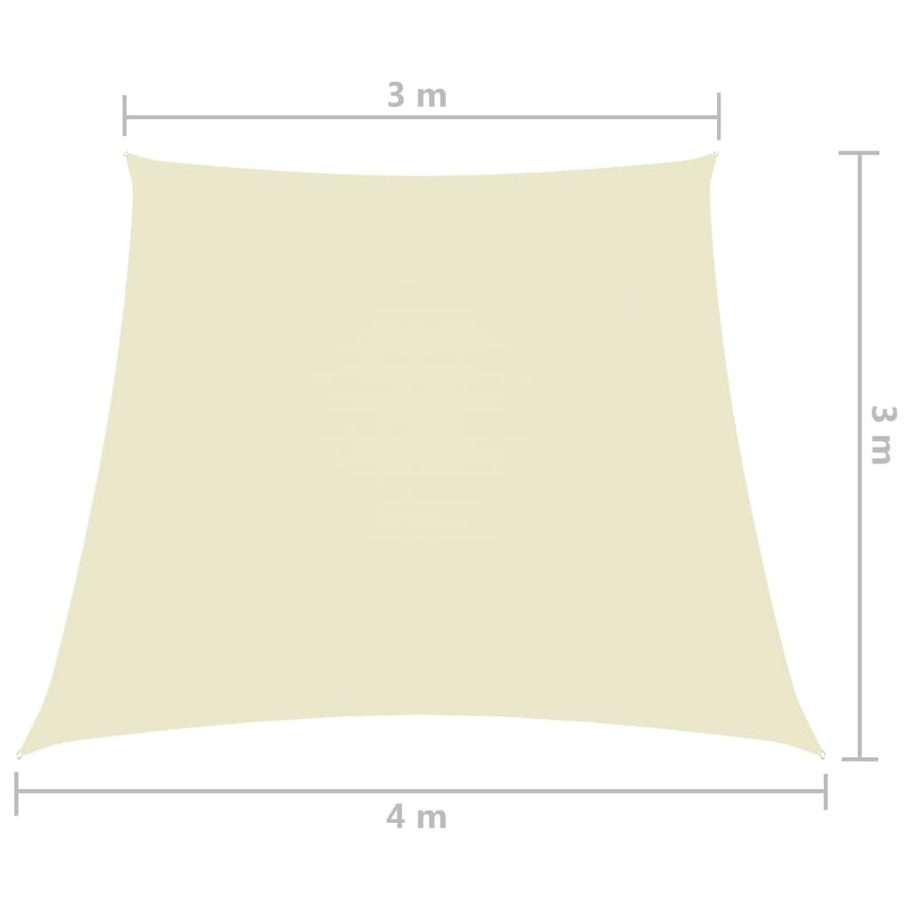 Vidaxl Toldo De Vela Trapezoidal De Tela Oxford Color Crema 3/4x3 M_2