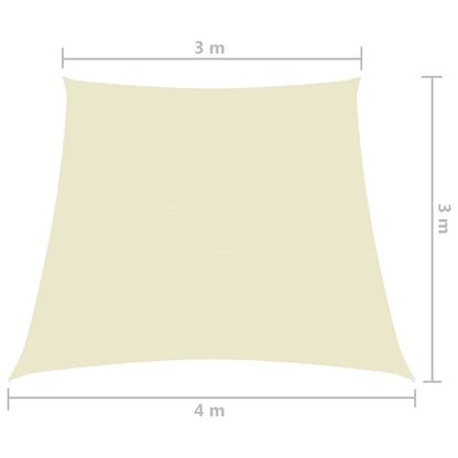 Vidaxl Toldo De Vela Trapezoidal De Tela Oxford Color Crema 3/4x3 M_2