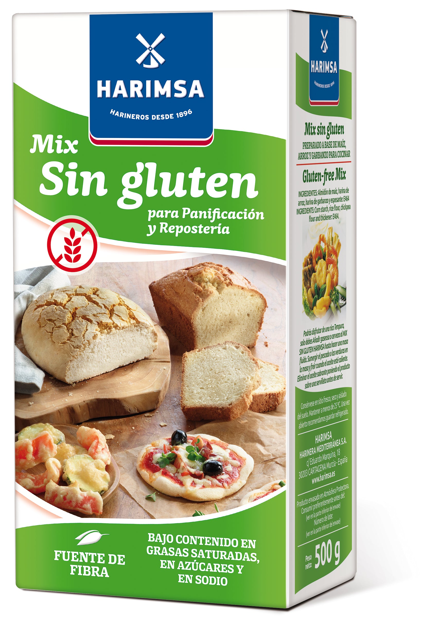 Mix Sin Gluten Para Panificación, Repostería Y Fritura Fuente De Fibra Bajo Contenido En Grasas Saturadas 500 G Harimsa_0
