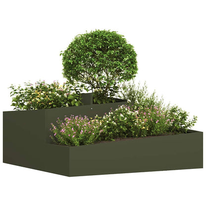 Macetero De Jardín Verde Oliva 100 X 100 X 50 Cm_2