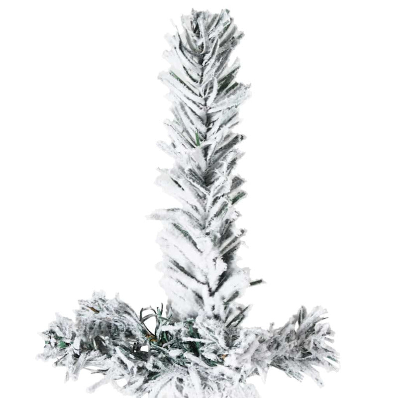 Vidaxl Mitad Árbol Navidad Artificial Delgado Con Nieve 240 Cm_5