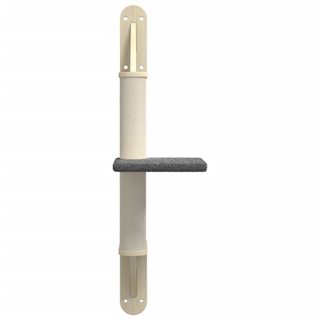 Vidaxl Árbol Rascador Para Gatos De Pared Gris Oscuro 85,5 Cm_3